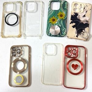iPhone 14 Pro (not Max Size) x 7 Stylish Phone Cases Set with Stand Multicolor